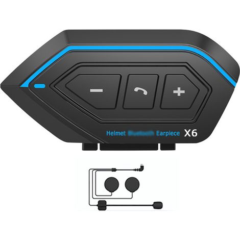Oreillette Bluetooth 5.0 pour casque de moto, appareil de communication étanche, réduction du bruit, prise en charge des appels mains libres, réponse automatique, stéréo (1/5)