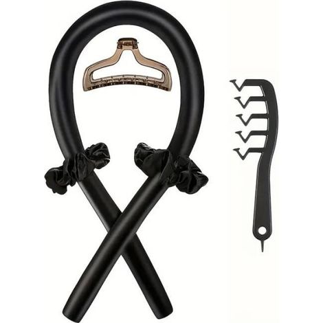 Fer à friser sans chaleur - Outil de coiffure pour boucles naturelles à faire soi-même (Noir) (1/4)