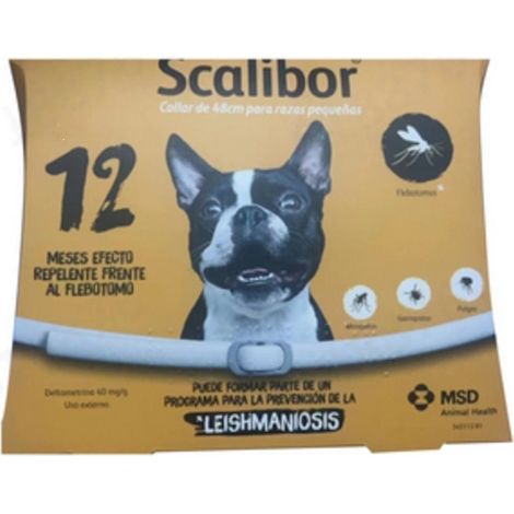 Collier anti-puces et anti-tiques pour chiens, marque Scalibor, en stock -- style espagnol, 48 cm. (1/4)