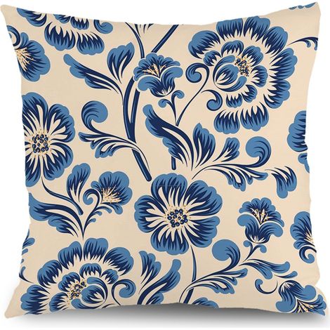 Housse de coussin floral été, décoration maison intérieur,40×40cm (1/5)