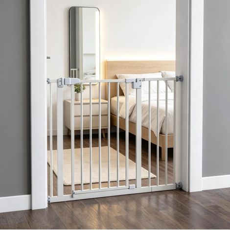 Barrière de sécurité pour animaux extensible, auto-fermante, blanche DESVIAE (1/5)