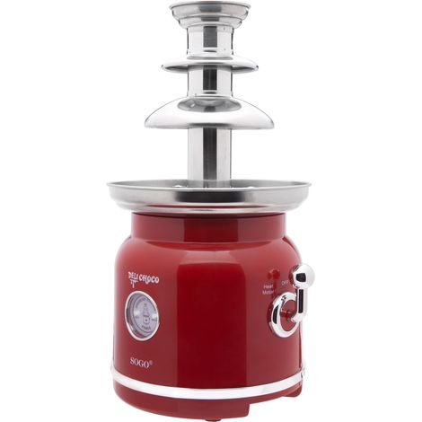 Fontana de chocolate eléctrica retro roja 3 niveles (1/3)