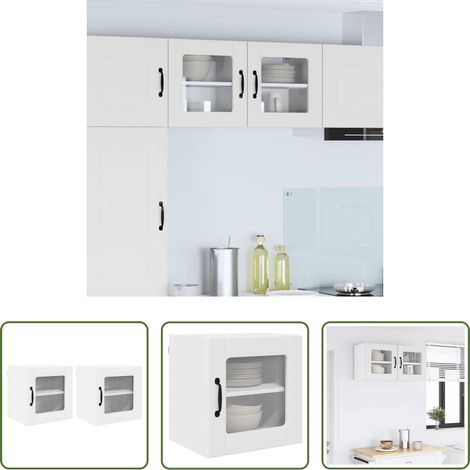 Küchenwandschrank -  Küchenschrank 2 pcs Weiß 40 x 31 x 40 cm Holzwerkstoff (1/5)