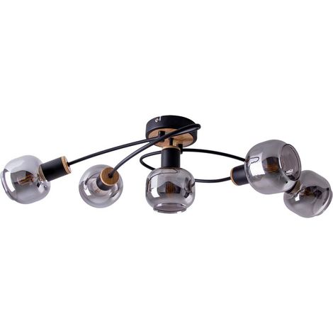 Deckenleuchte Deckenlampe Wohnzimmerleuchte schwarz Glas Küchenlampe L 67,5 cm