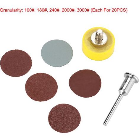 Disques abrasifs ronds Toivize 1 pouce (25,4 mm) – 100 pièces Oxyde d’aluminium – Grains 100 à 3000 pour ponçage fin bois métal (1/5)