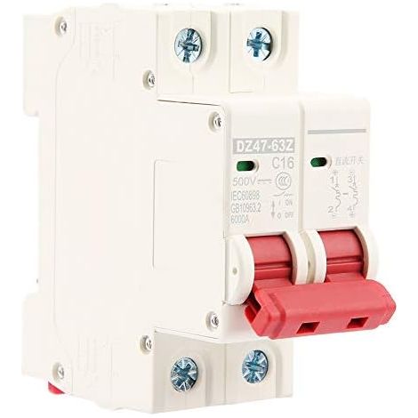 Disjoncteur Photovoltaïque DC 500V 16A 2P DZ47-63Z Interrupteur Sectionneur DC pour Panneau Solaire Batterie Protection Surcharge 6kA (1/5)