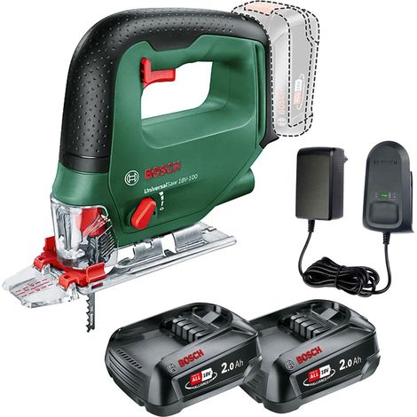 Bosch UniversalSaw 18v 18V-100 Cordless Jigsaw P4A 2 x 2.0Ah Batteries & Charger (1/4)