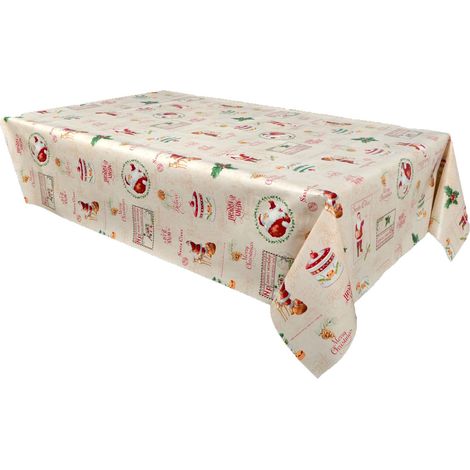 Nappe en toile cirée rectangulaire grand format SANTA CLAUS (1/2)