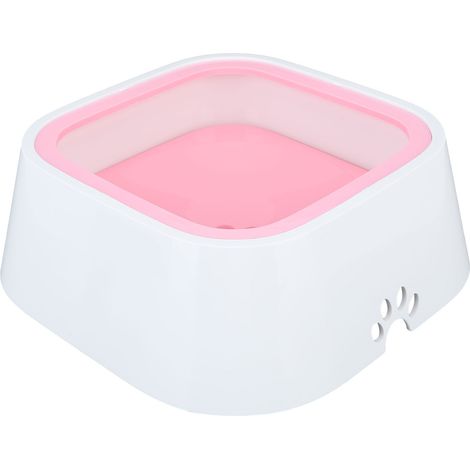 Bol d'eau anti-éclaboussures pour chien et chat, gamelle de voyage antidérapante pour voiture, grand modèle rose. (1/5)