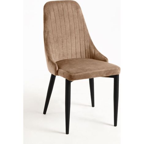 Sillas Comedor - Silla Kan Terciopelo - Marrón Claro
