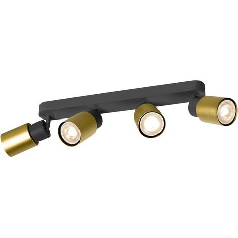 Applique et plafonnier PURI 2.0 Tube long quadruple 6W GU10 noir/or - SLV - 1008345 (1/2)
