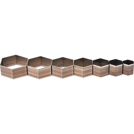 Lot de 7 moules de découpe hexagonaux (20-50 mm) pour le travail du cuir et le bricolage. (1/5)