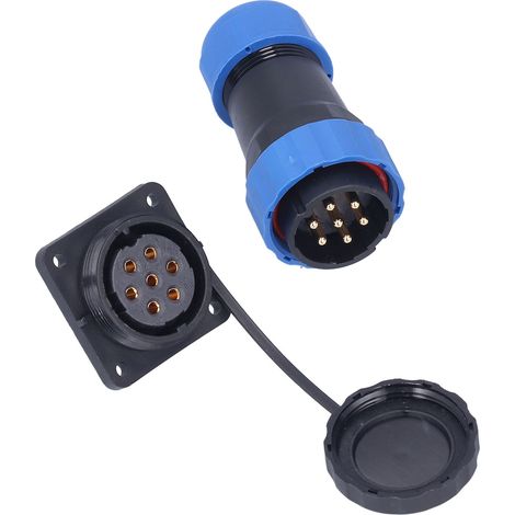 Fiche mâle femelle étanche carrée 4 trous connecteur aviation puissance AC 380V 25A SP287 broche (1/5)