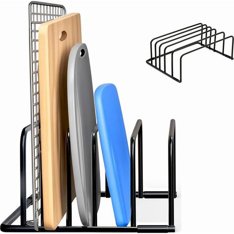 Filiyano-Étagère de rangement pour planches à découper de cuisine - Organiseur à 5 compartiments pour planches à découper, moules à pâtisserie et (1/5)