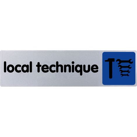 Plaque de porte Local technique - couleur 170x45mm - 4033273