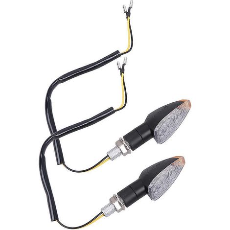 paire de clignotants LED pour moto, feux de signalisation modifiés et pratiques (coque noire, lentille transparente)-8.8X2.7X2.7CM-Black