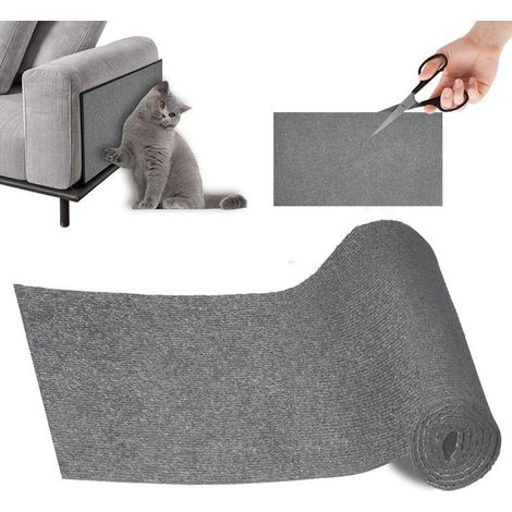 Griffoir Chat Canapé, Protection canape Chat Tapis, Griffoir pour, Facile à Couper, Meubles, Murs, Sisal Moquette,DIY 100X30cm Gris (1/5)