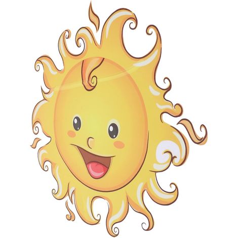 Stickers Muraux Soleil Jaune en PVC Sticker Mural pour Chambre Ado et Jardin avec Installation Facile et Style Aquarelle (1/5)
