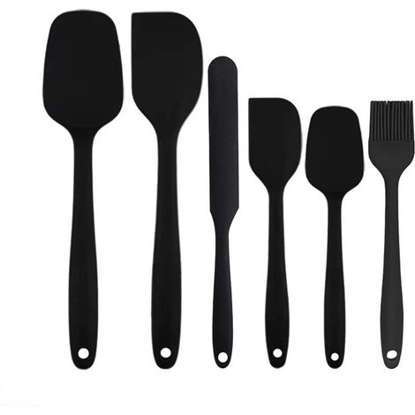 6er Set Silikon Spatel – Hitzebeständiges Antihaft-Silikon Küchenutensilien Set zum Backen, Kochen & Rühren
