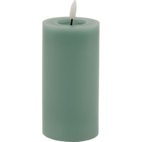 Luxe Collection Melt Effect LED Candle - Wax - L8 x W8 x H15 cm - Sage