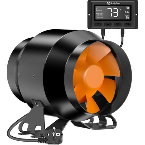 100mm EC Ventilateur Tubulaire 100mm Rég Vit T° 360 m³/h Contrôle intelligent, Haute pression d’air, Prise UE incluse. Compatible Filtre charbon, tentes culture, imprimantes 3D (1/5)