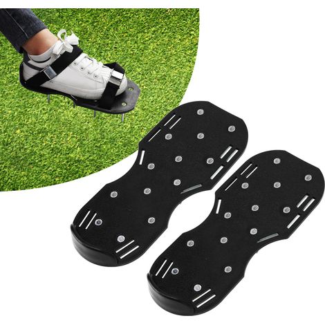 Chaussures aérateurs de pelouse, chaussures de jardinage pour ameublir le sol, outils de jardin, pics à gazon, chaussures pour ameublir le sol, noires (1/5)
