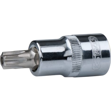 Douille tournevis TORX percé 1/2'', L.55 mm - T20 - Chrome Vanadium - Finition chromée satinée (1/2)