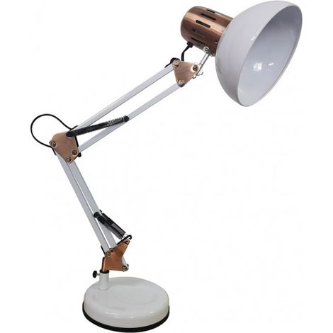 FABRILAMP Flexo Articulable blanco con detalles cobre RUTILO (1/2)
