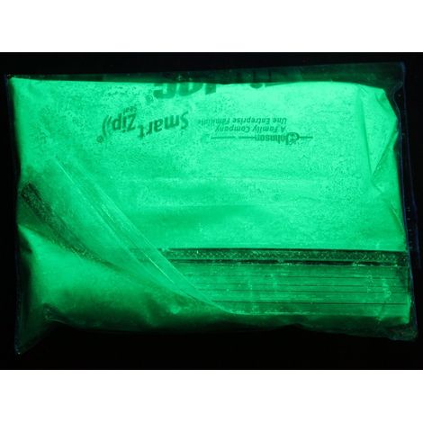 Pigmento Fotoluminescente Fosforescente in Polvere – 5 Colori Fluo che si Illuminano al Buio - Colore: Verde Fluo - Peso: 20 Grammi (1/5)