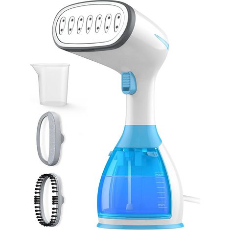 Défroisseur vapeur portable : défroisseur vapeur portable à chauffage rapide en 15 secondes avec grand réservoir d'eau, bleu