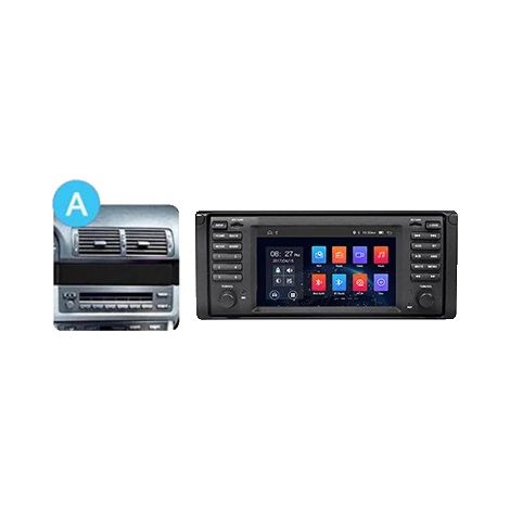 Radio para coche, tamaño de pantalla, compatibilidad con smartphone, compatible con BMW X5 E53 Serie 5 E39 M5 1996-2007, CBL-8G128G-CP-A (1/2)