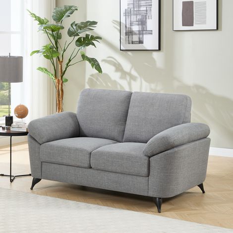 MALMO MODERN SCANDI STYLE FABRIC LIVING ROOM 2 SEATER SOFA GREY (1/5)