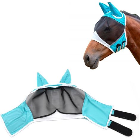 Anti-mosquito mask for horses - UV protection (L) Anti-mosquito mask - For horses - With ears - Breathable