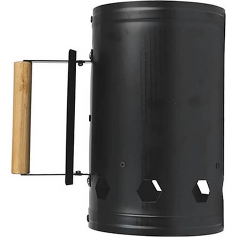 CIMINIERA ACCENDI CARBONELLA DOMUS - ACCIAIO VERNICIATO/LEGNO CM 16 H.CM 27,3 - 1 pezzo (1/2)