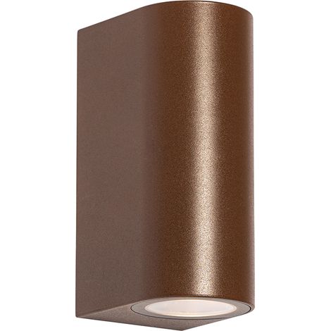 Outdoor Wall Light Rust Brown Plastic Oval 2-Lights - Baleno