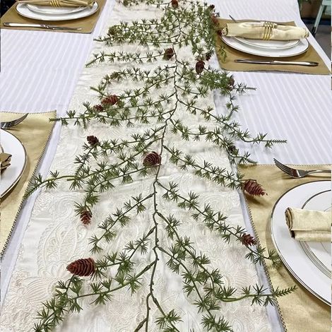 Guirlande En Rotin Artificiel - Aiguilles De Pin Réalistes Pour Décoration De Noël Mur Et Intérieur Extérieur - 155 cm - 1 Pièce (1/5)