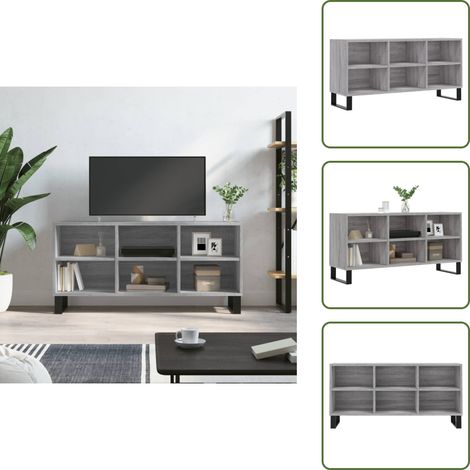 Meuble TV sonoma gris 103,5x30x50 cm bois d'ingénierie - Meubles Tv - Meuble Tv - Buffet Tv - Banc Tv - Rangement Tv (1/5)