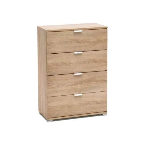 Cassettiera 4 cassetti sonoma già montato L60 H85 P38 - consegnato già montato