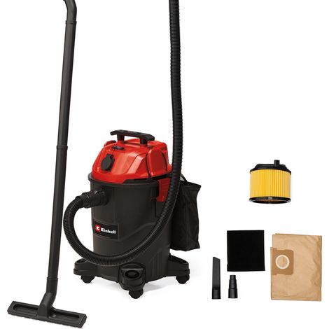 Einhell Nass-Trockensauger TC-VC 1825 A (1.250 Watt, 180 mbar Saugleistung, Automatiksteckdose, 25 L Auffangbehälter, Tragegriff, inkl. Düsen, Filter und Schmutzfangsack)