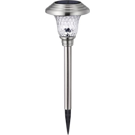 Lampe solaire de jardin, acier inoxydable, lumière blanc chaud-AquaForge (1/5)