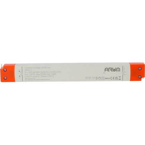 Transformateur LED SELV 100W 12V DC ultra plat 220V (1/5)