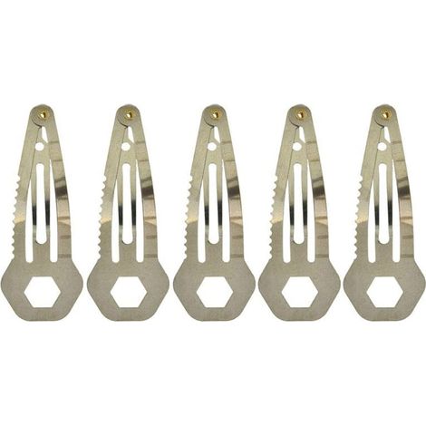 Clip Multifonctionnel - Outil Multitool En Acier Inoxydable Avec Tournevis À Tête Plate Et Crayon - Pour Survie EDC Camping Randonnée - 5 Pièces (1/5)