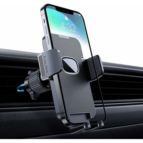 Auto-Handyhalterung [Militärqualität-Clip] 360 Grad drehbare Handyhalterung für Lüftungsschlitze im Auto mit GPS für Smartphones (iPhone, Android) (Schwarz) (1/5)