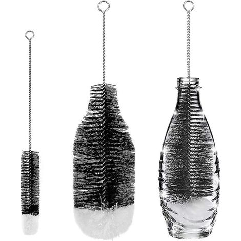 Lot de 2 goupillons de nettoyage pour bouteilles isothermes en verre. Nettoyage avancé. (1/5)