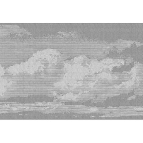 Papier peint panoramique pour plafond Tapisserie panoramique grise et blanche nuages Papier peint panoramique ciel (1/3)