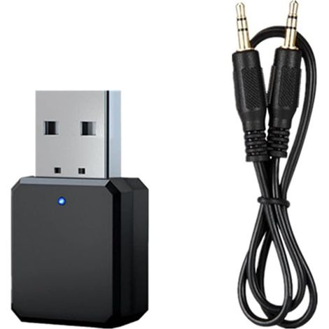 Adaptateur Bluetooth 5.1 Transmetteur,Bluetooth Récepteur,Double Sortie AUX/USB,Bluetooth Adaptateur,Plug and Play,Emetteur Audio Bluetooth pour Voiture,PC,Haut-parleurs,Radio (1/5)