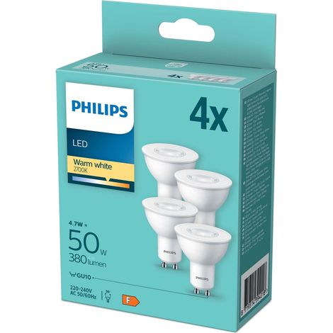 Pack de 4 led gu10 46w 50w 380lm
