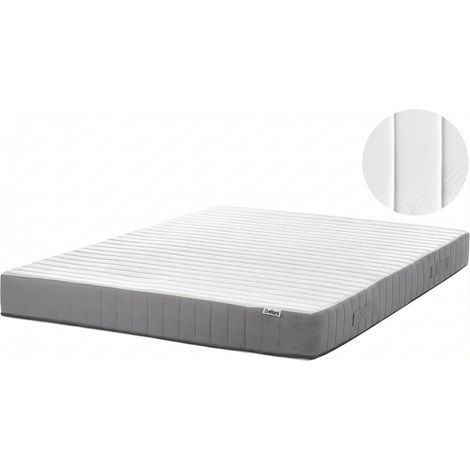Colchón de muelles ensacados con asas relleno de espuma viscoelástica refrescante firmeza media funda extraíble 7 zonas acolchado 160 x 200 cm Fluffy (1/5)