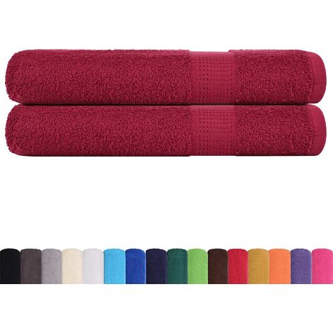 Serviettes de sauna FROGN 2 pcs bordeaux 80x200cm 360 g/m² (1/5)