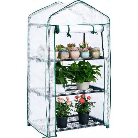 Mini-serre à trois étages, tente à plantes verte d'intérieur et d'extérieur, serre horticole portable, adaptée à la culture des plantes. (1/5)